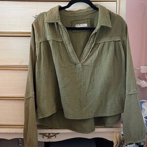 We The Free Olive Green Blouse XS
